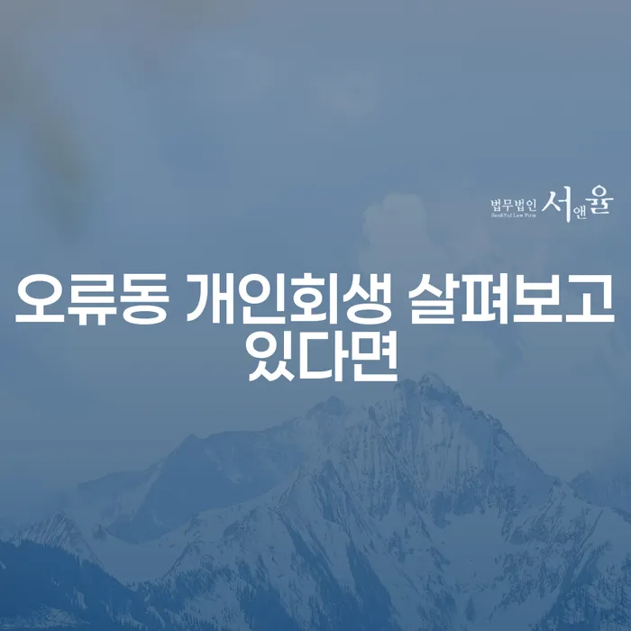 오류동 개인회생 살펴보고 있다면