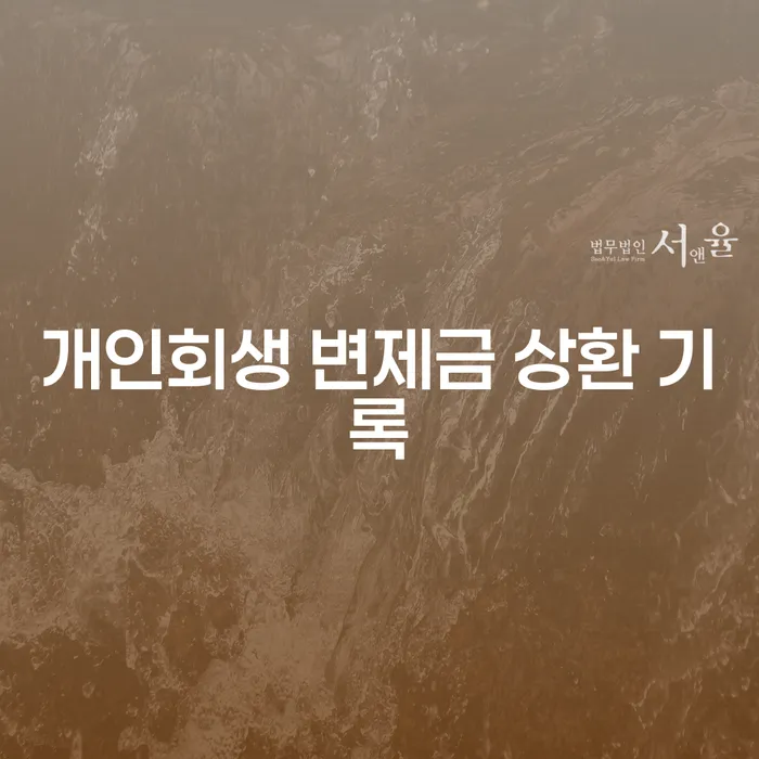 개인회생 변제금 상환 기록, 어떻게 관리해야 할까요?